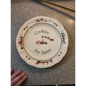 COPY - Pfaltzgraff Snow Village Cookies for Santa Plate